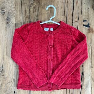 GAP. Size M (girls). Red button up cardigan.